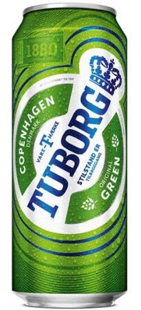 Пиво светлое Tuborg Green в банке 4,6% 0.5л оптом