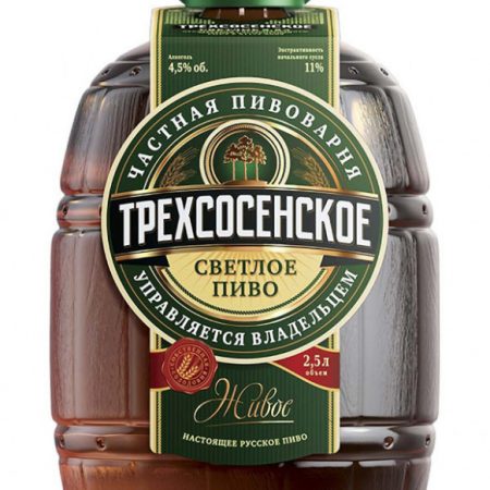 Пиво светлое Трехсосенское 4.5% 1.5л оптом