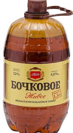 Пиво светлое Нижегородское Бочковое Живое непастеризованное 4.8% 1.5л оптом
